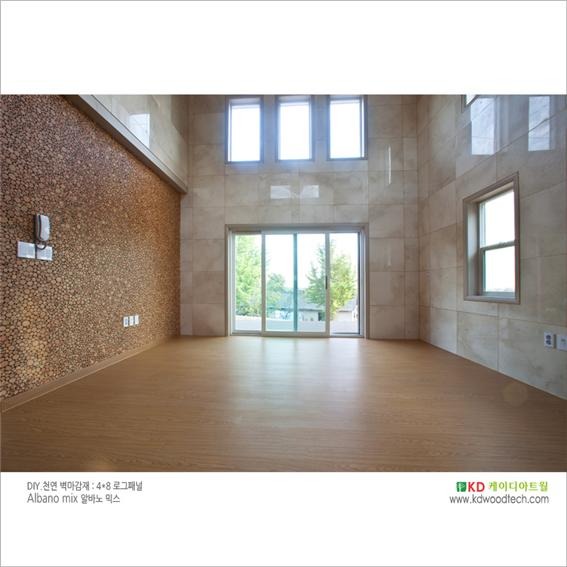 2013.11 [시공갤러리] 친환경 전원주택, 목조주택에 거실 인테리어 아트월 - 로그패널 5.jpg