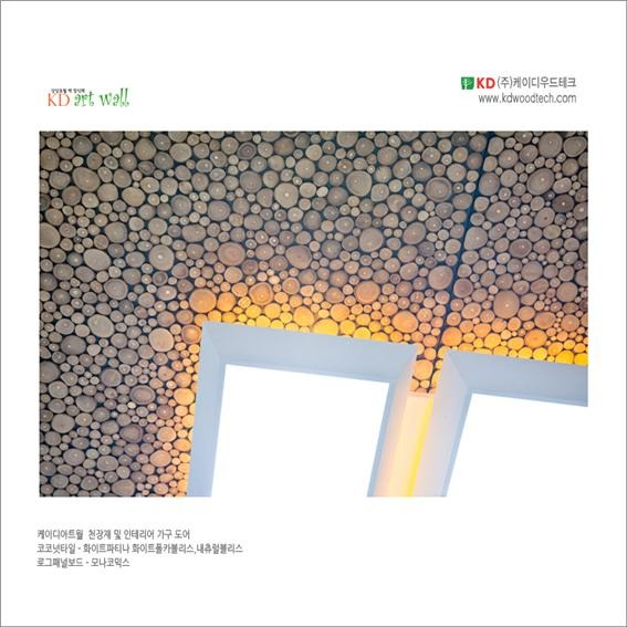 2015.3 [시공갤러리] [ 구경하는 집 ]에서 천장재로 시공된 케이디아트월 코코넛타일과 로그판넬보드 1.jpg